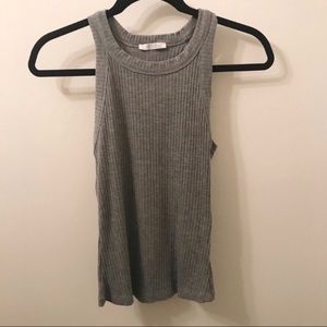 Zara Tops - Gray Zara High Neck Ribbed Tank Size Medium Zara Tops - Gray Zara High Neck Ribbed Tank Size Medium